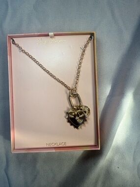 Gold Double Heart Pendant Necklace for Women